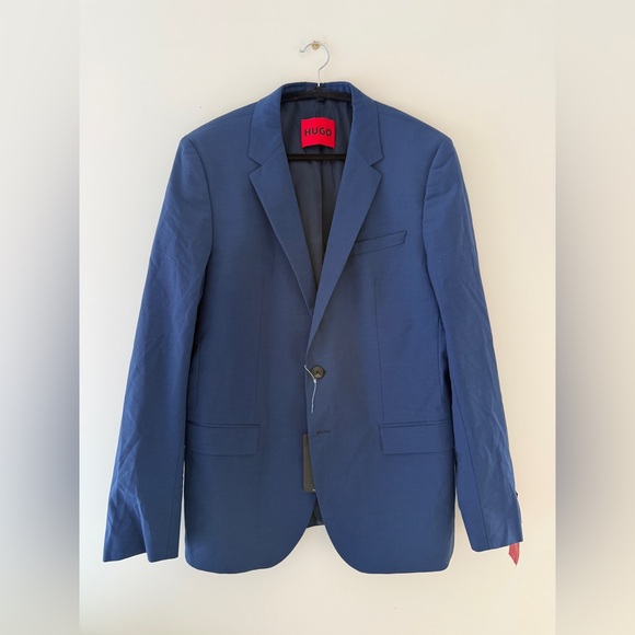 NWT $398 HUGO single-breasted wool-blend blazer sz 42L - Picture 5 of 16